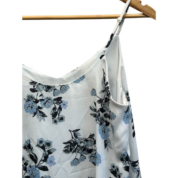 Pink Republic Floral Tank Top Medium White Blue Adjustable Straps Flowy Lined - Picture 4 of 7